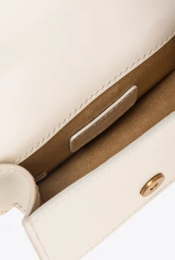 Sacs À Bandoulière|PINKO Micro Love Bag One Simply Blanc+Blanc-Or Antique