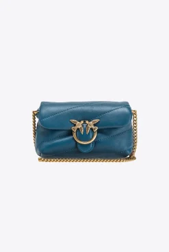 Sacs À Bandoulière|PINKO Micro Love Bag Puff Sarcelle-Or Antique