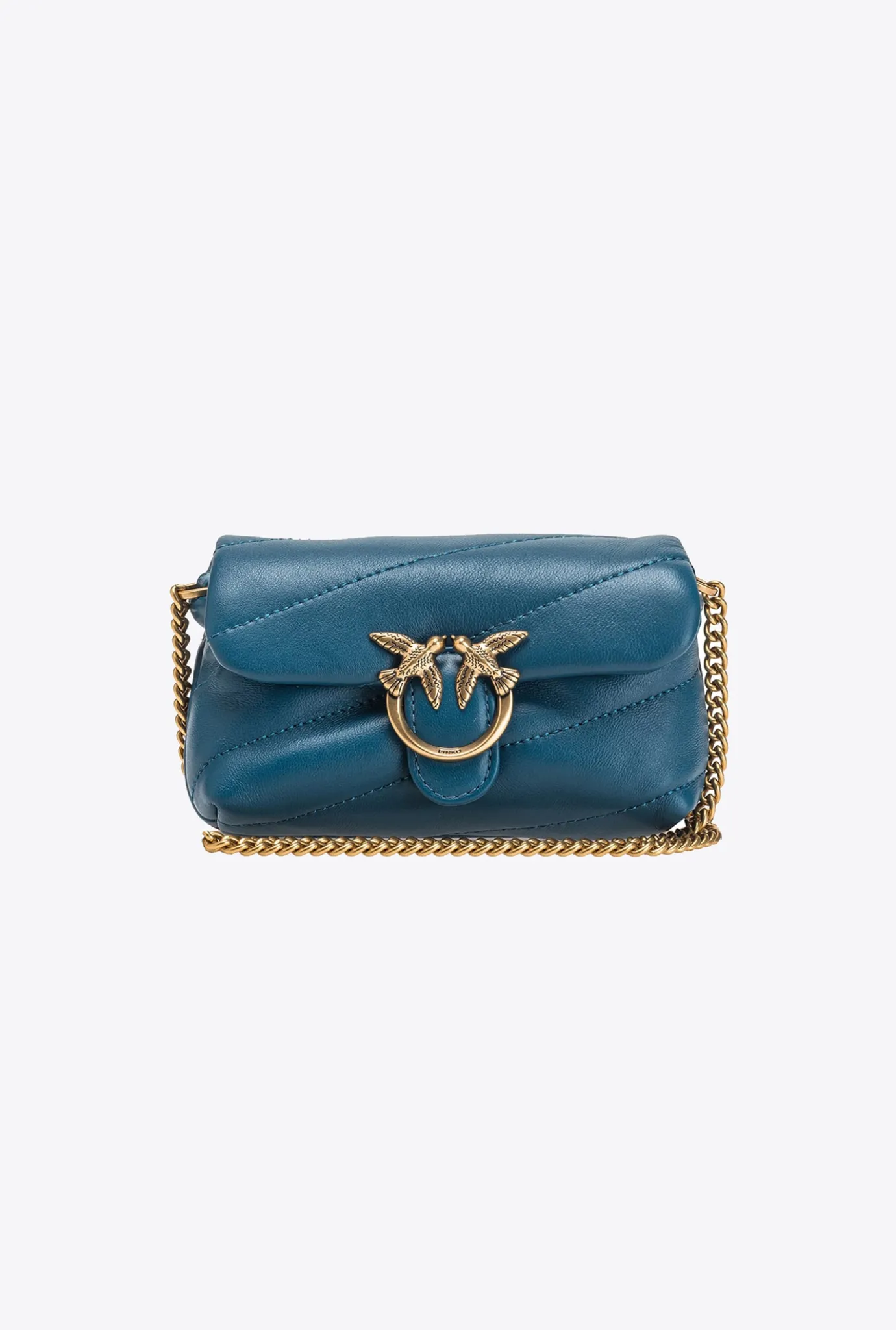 Sacs À Bandoulière|PINKO Micro Love Bag Puff Sarcelle-Or Antique