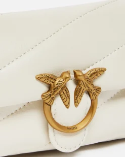 Sacs À Bandoulière|PINKO Micro Love Bag Puff Blanc+Blanc-Or Antique