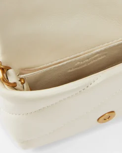 Sacs À Bandoulière|PINKO Micro Love Bag Puff Blanc+Blanc-Or Antique