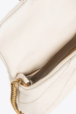 Sacs À Bandoulière|PINKO Micro Love Bag Puff Blanc+Blanc-Or Antique