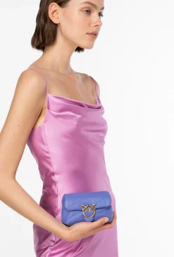 Sacs À Bandoulière|PINKO Micro Love Bag Puff Bleu Corse-Or Antique