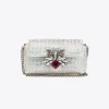 Sacs De Soirée|PINKO Micro Love Bag Puff A Strass Blanc+Blanc-Vieil Argent
