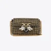 Sacs De Soirée|PINKO Micro Love Bag Puff A Strass Noir-Vieil Or