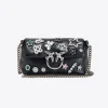Sacs De Soirée|PINKO Micro Love Bag Puff Fancy Pins Noir-Vieil Argent