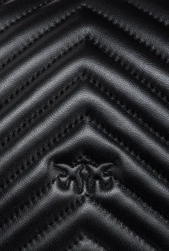 Sacs À Main|PINKO Mini Lady Love Bag Puff Chevron Noir-Vieil Or