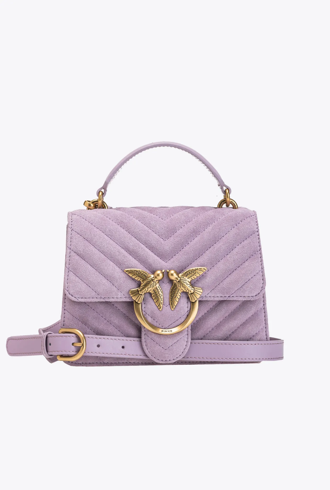 Sacs À Main|PINKO Mini Love Bag A Anse Superieure Light Suede Iris-Or Antique