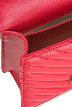 Sacs À Main|PINKO Mini Love Bag A Anse Superieure V Quilt Rouge-Or Antique