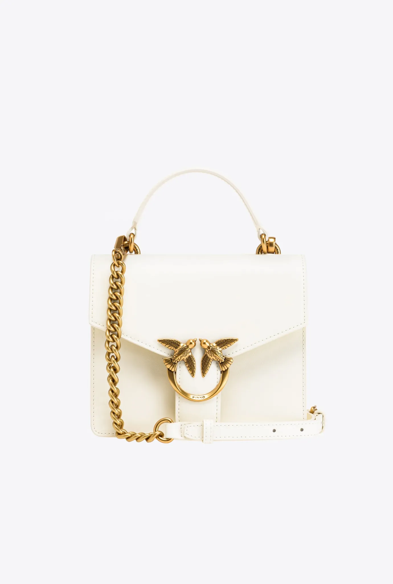 Sacs À Bandoulière|PINKO Mini Love Bag A Anse Superieure Simply Blanc+Blanc-Or Antique