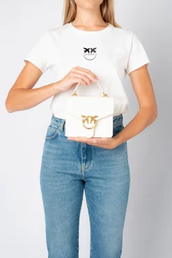 Sacs À Bandoulière|PINKO Mini Love Bag A Anse Superieure Simply Blanc+Blanc-Or Antique