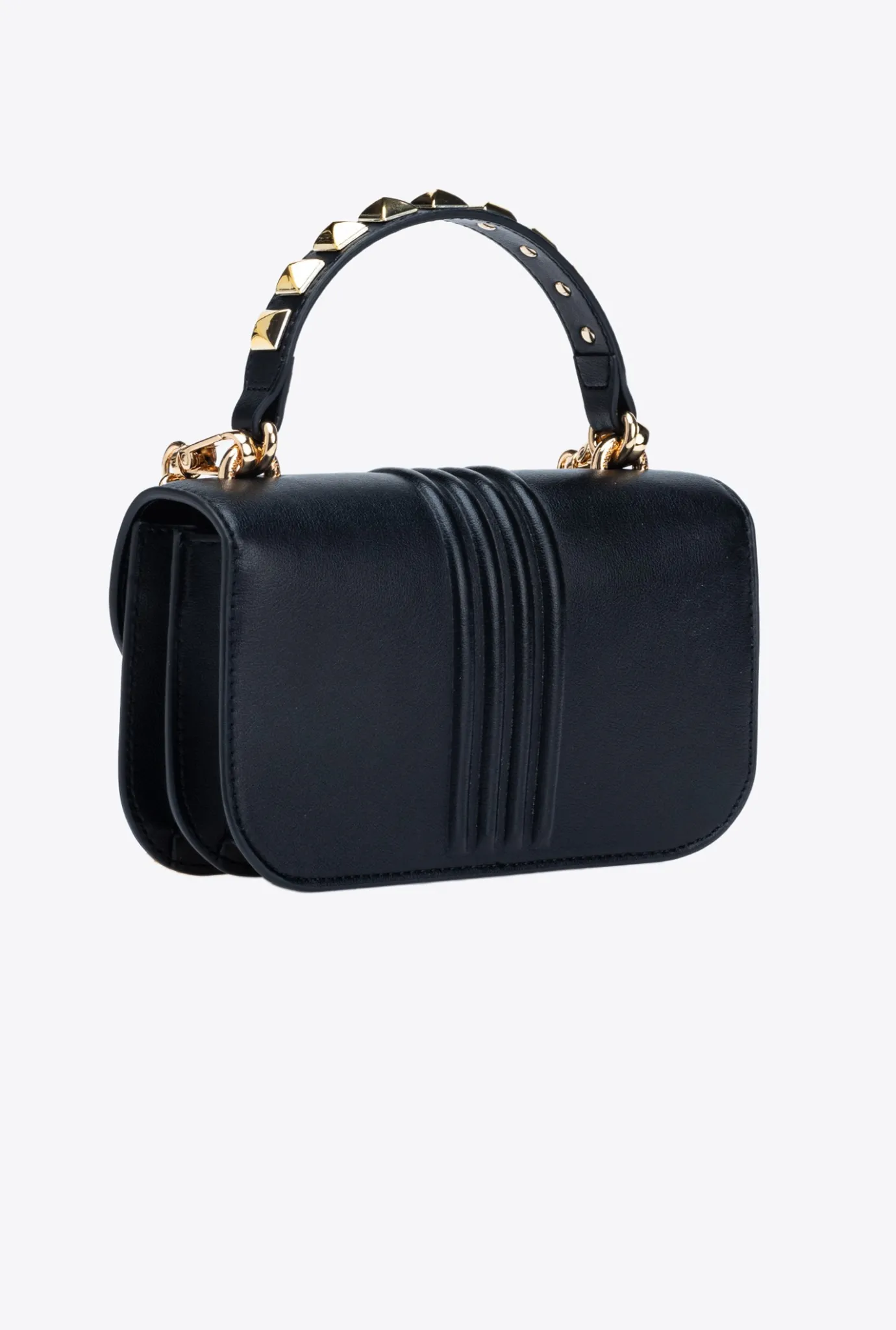 Sacs De Soirée|PINKO Mini Love Bag Bell Cloute A Boucle Bicolore Noir Limousine-Or Brillant