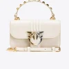 Sacs À Main|PINKO Mini Love Bag Bell Cloute A Boucle Bicolore Blanc Soie-Or Brillant