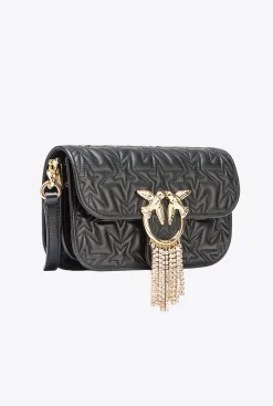 Sacs De Soirée|PINKO Mini Love Bag Bell Etoile Galleria Noir Limousine-Or Brillant