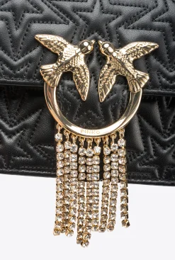 Sacs De Soirée|PINKO Mini Love Bag Bell Etoile Galleria Noir Limousine-Or Brillant