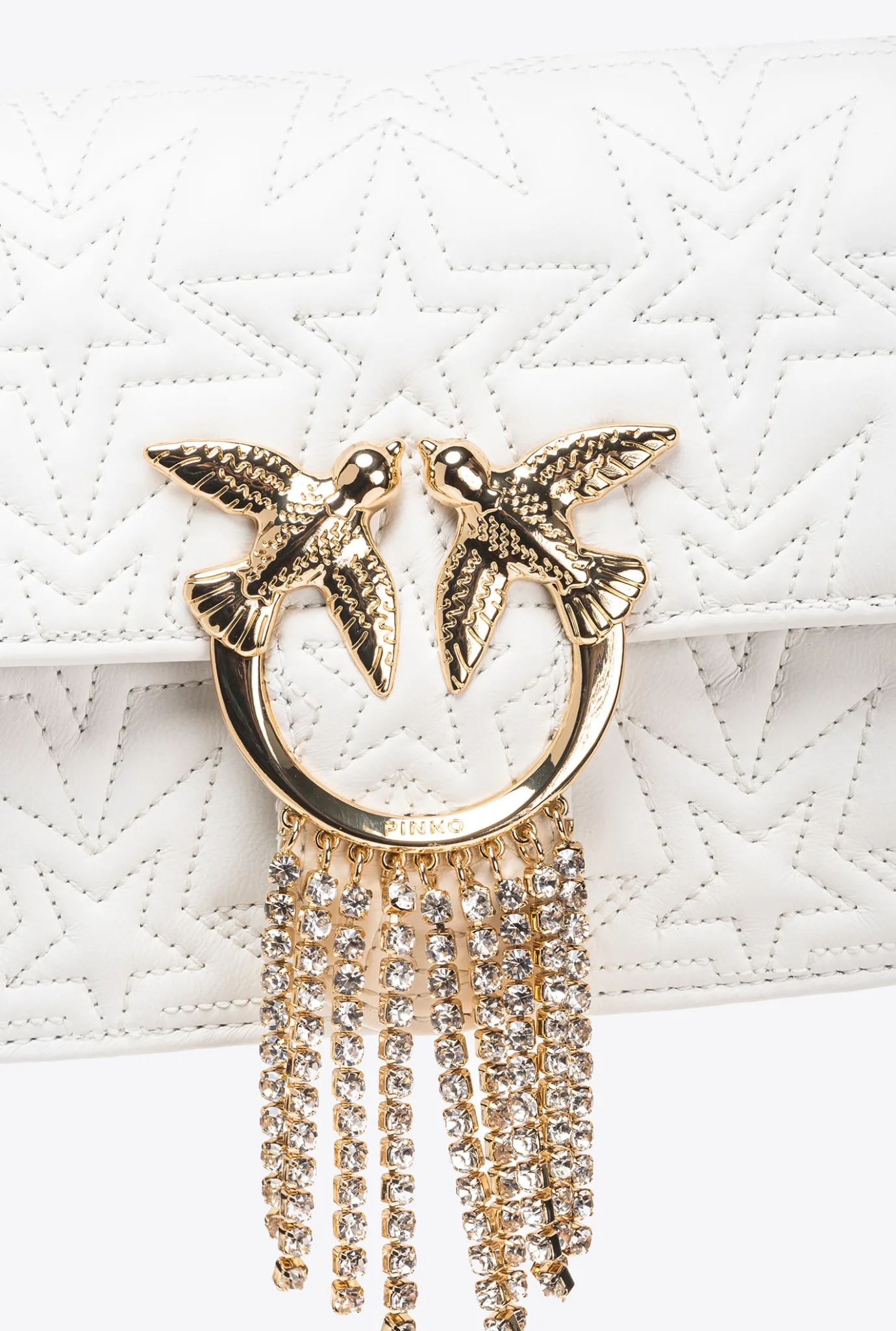Sacs De Soirée|PINKO Mini Love Bag Bell Etoile Galleria Blanc Brill.-Or Brillant
