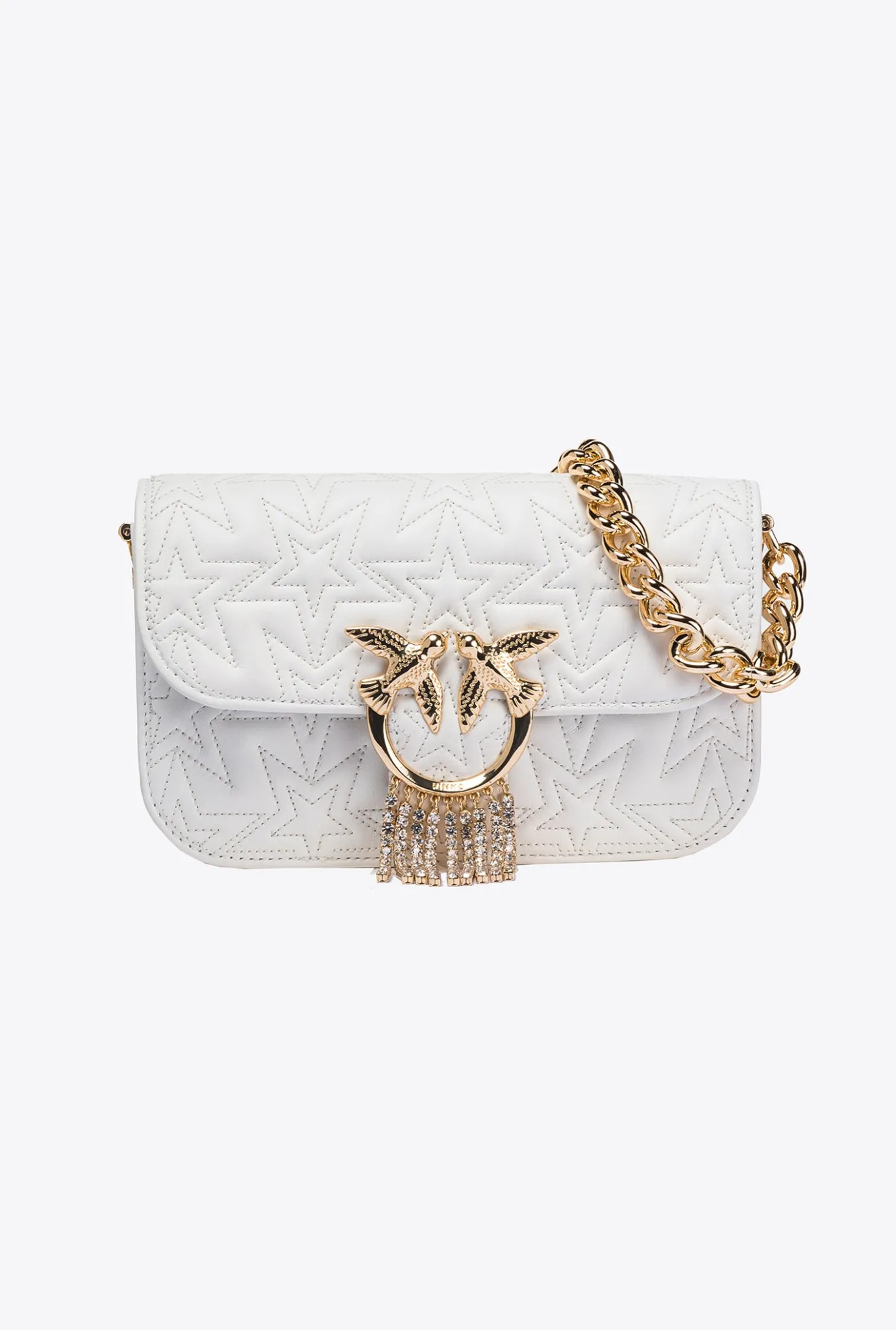 Sacs De Soirée|PINKO Mini Love Bag Bell Etoile Galleria Blanc Brill.-Or Brillant