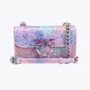 Sacs De Soirée|PINKO Mini Love Bag Bell Paillete Galleria Rose Multicolore-Vieil Argent