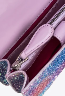 Sacs De Soirée|PINKO Mini Love Bag Bell Paillete Galleria Rose Multicolore-Vieil Argent