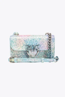 Sacs De Soirée|PINKO Mini Love Bag Bell Paillete Galleria Vert Multicolore-Vieil Argent