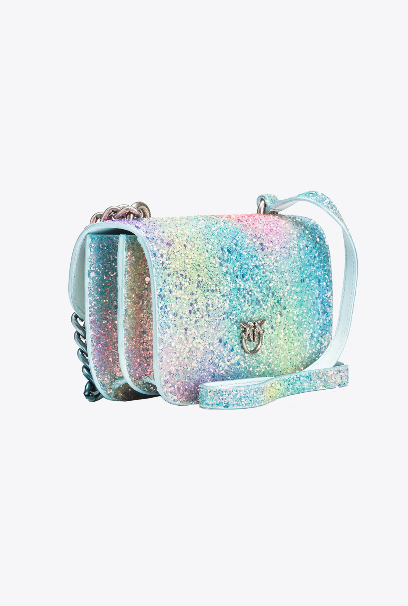 Sacs De Soirée|PINKO Mini Love Bag Bell Paillete Galleria Vert Multicolore-Vieil Argent