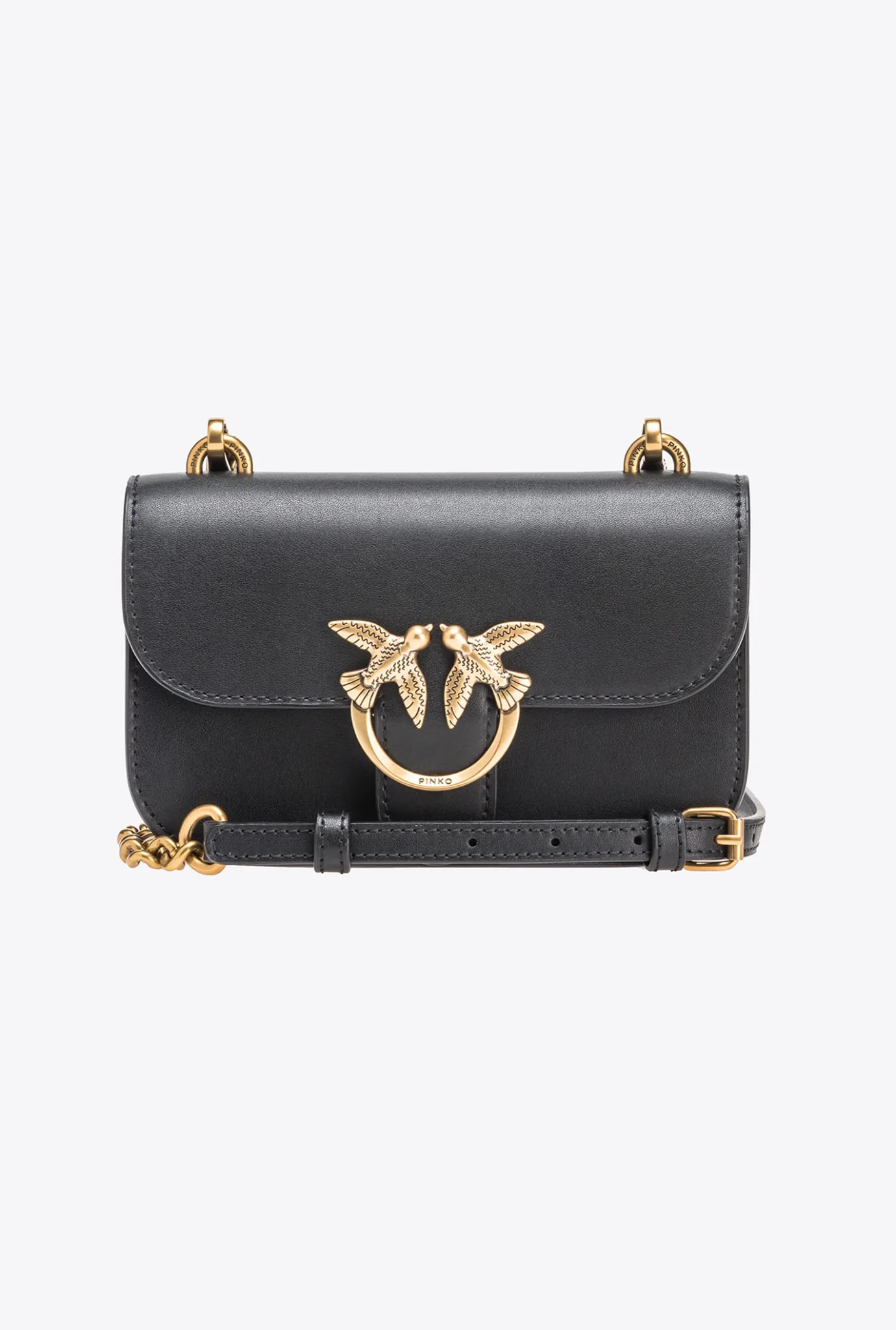 Sacs À Bandoulière|PINKO Mini Love Bag Bell Simply Noir-Vieil Or