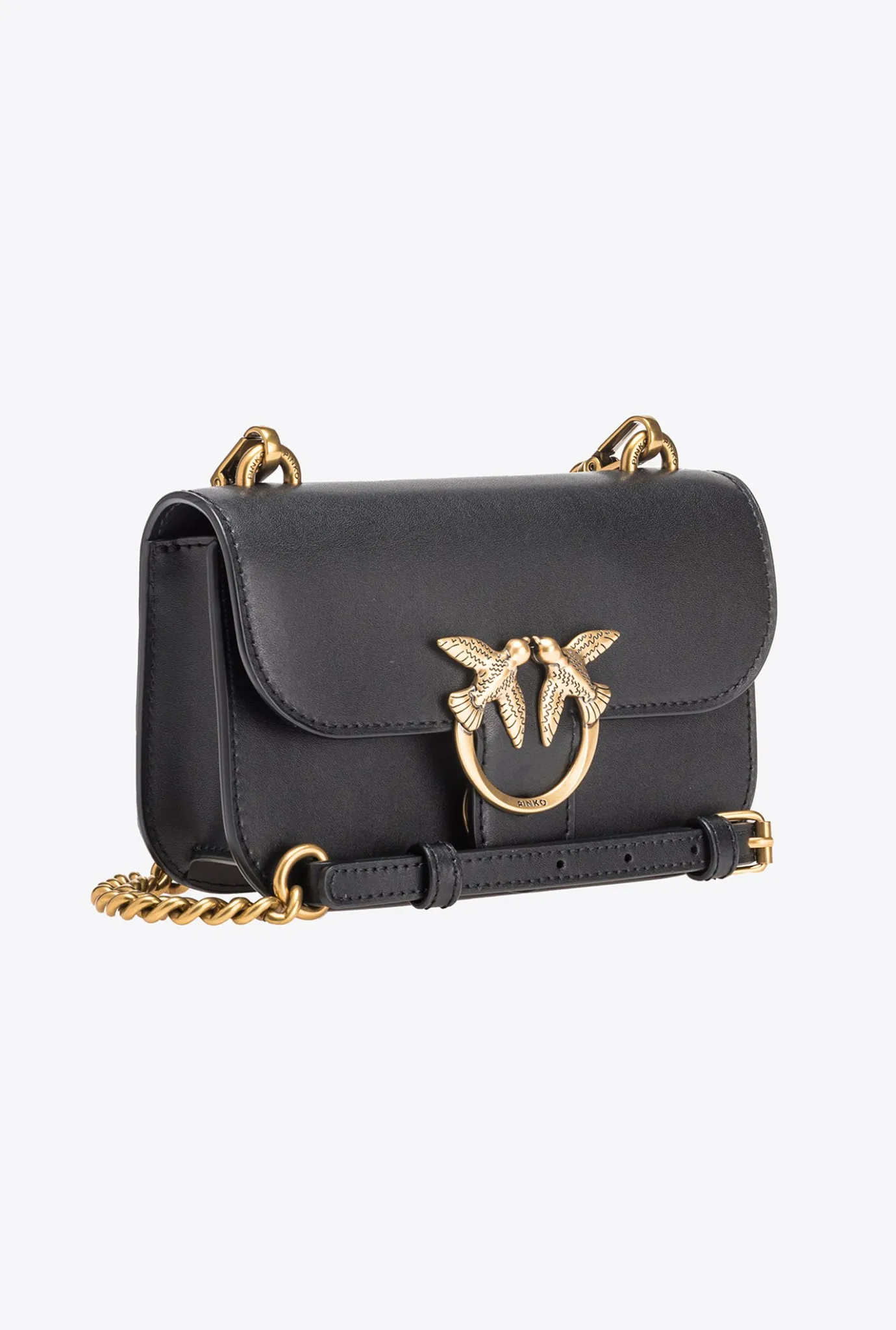 Sacs À Bandoulière|PINKO Mini Love Bag Bell Simply Noir-Vieil Or