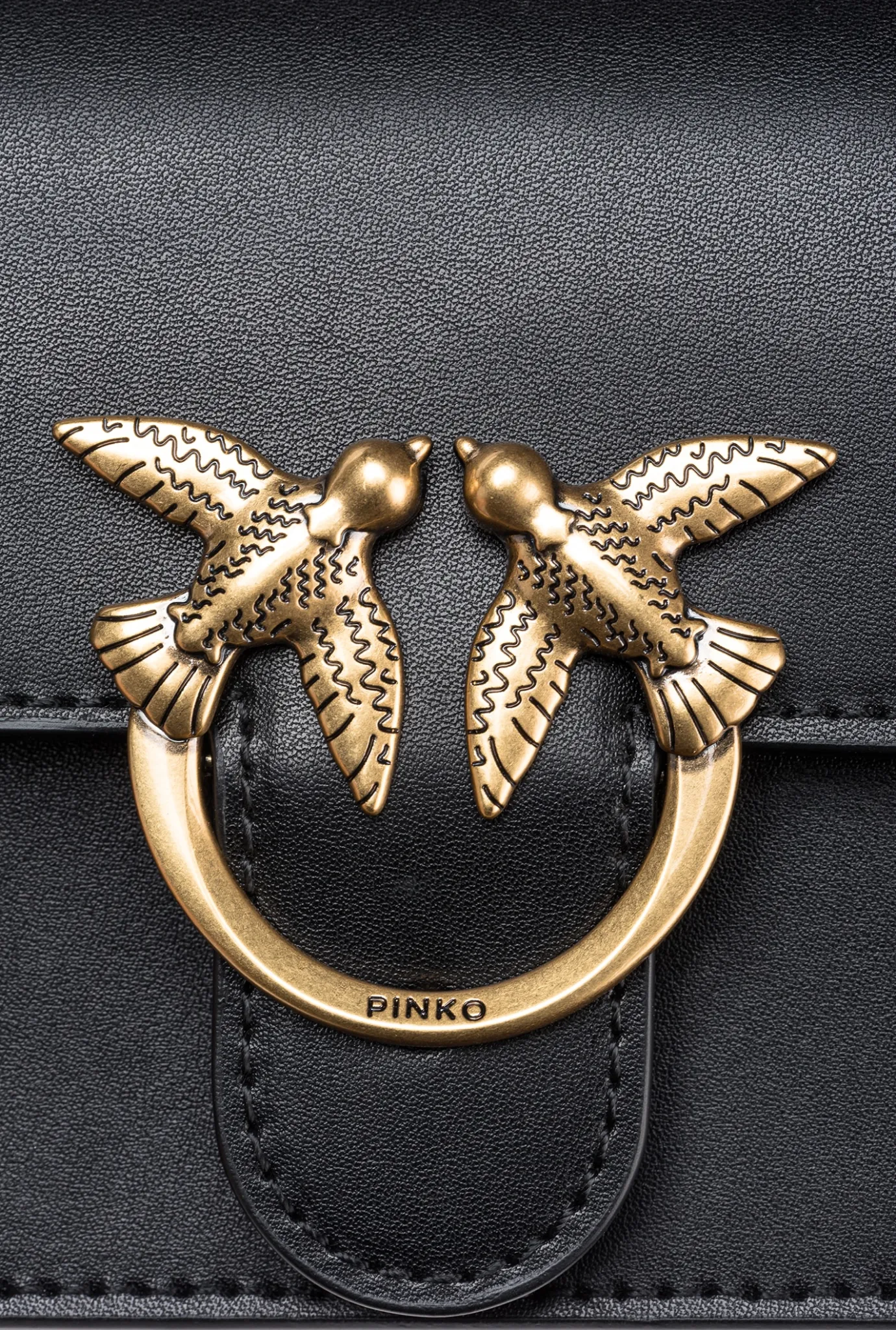 Sacs À Bandoulière|PINKO Mini Love Bag Bell Simply Noir-Vieil Or