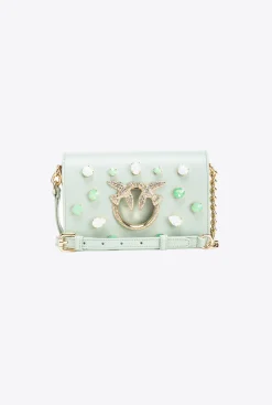 Sacs De Soirée|PINKO Mini Love Bag Click A Pierres Galleria Embrun-Or Brillant