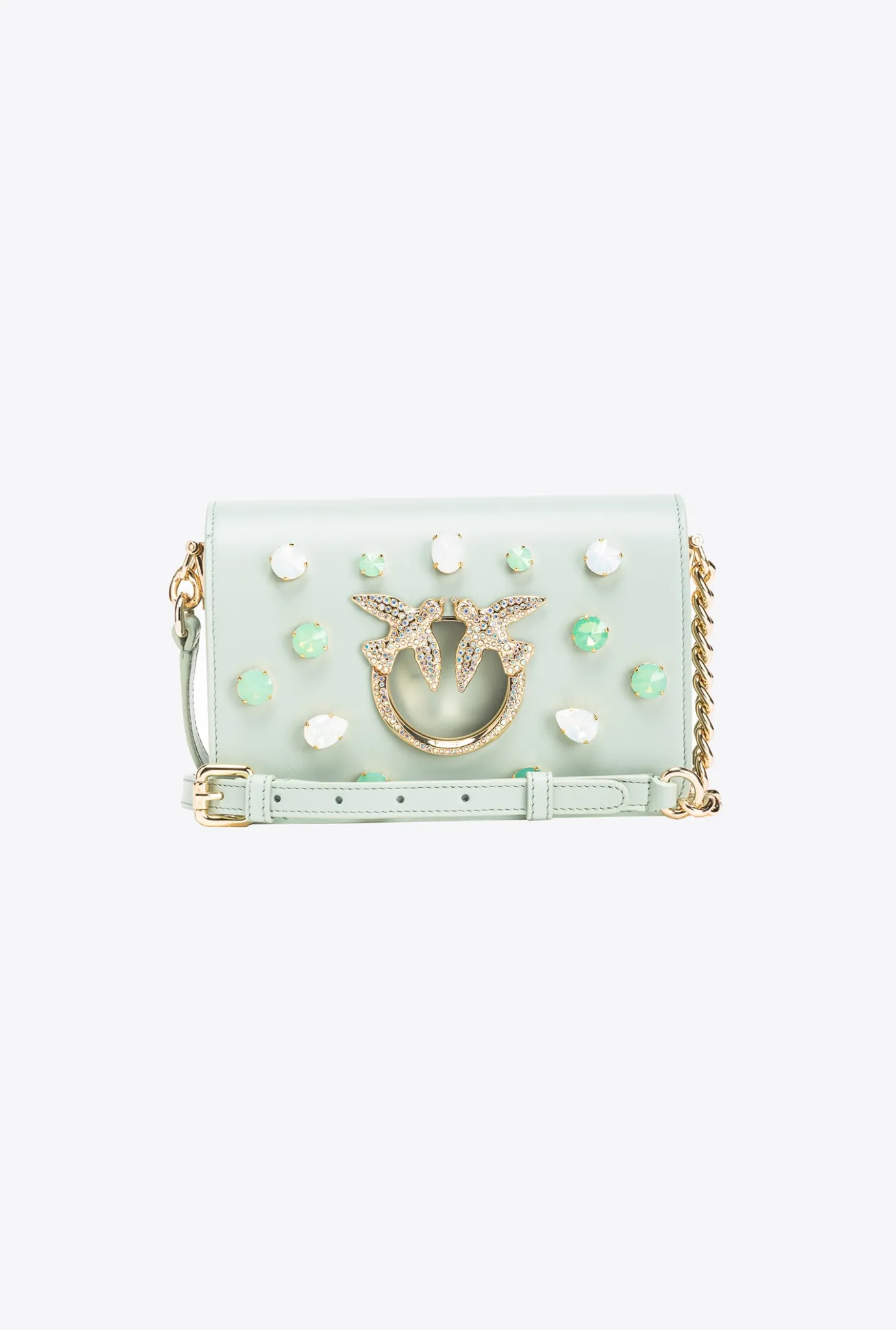 Sacs De Soirée|PINKO Mini Love Bag Click A Pierres Galleria Embrun-Or Brillant