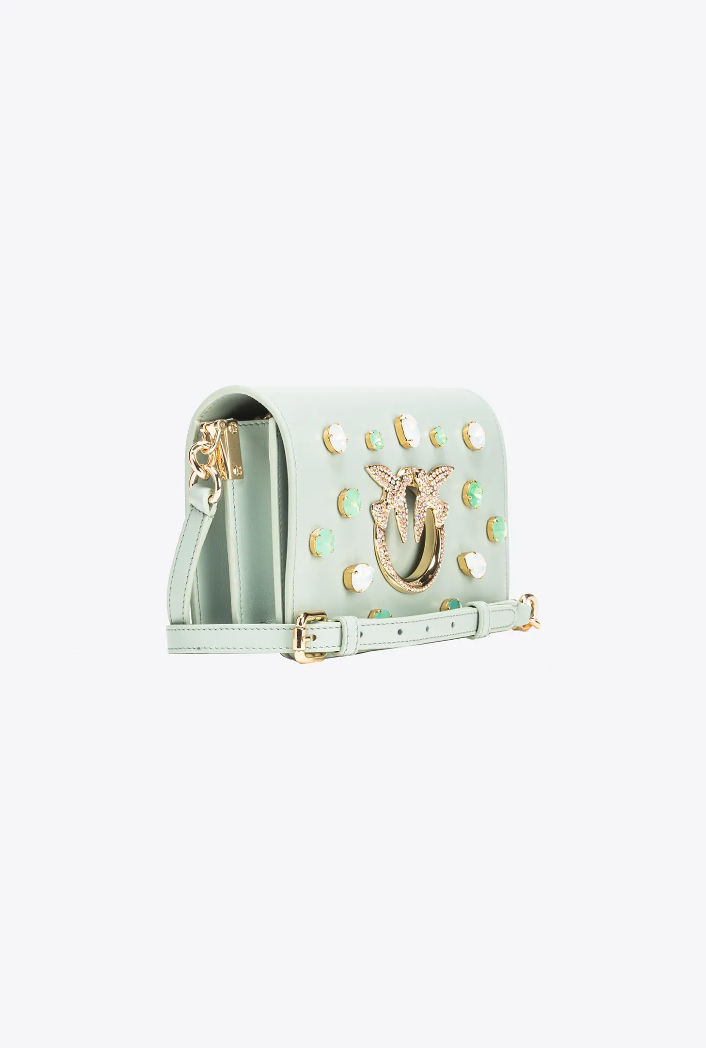 Sacs De Soirée|PINKO Mini Love Bag Click A Pierres Galleria Embrun-Or Brillant