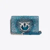 Sacs De Soirée|PINKO Mini Love Bag Click A Strass Galleria Petrole-Nickel Brillant