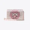 Sacs De Soirée|PINKO Mini Love Bag Click A Strass Galleria Rose-Nickel Brillant