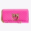 Sacs Portés Épaule|PINKO Mini Love Bag Click Baguette Chevron Fuchsia-Or Antique
