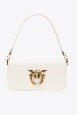 Sacs Portés Épaule|PINKO Mini Love Bag Click Baguette Simply Blanc+Blanc-Or Antique