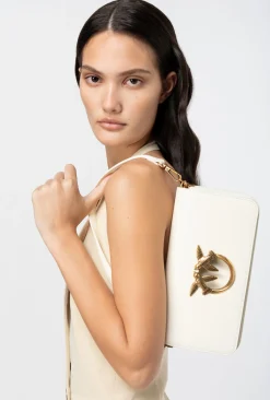 Sacs Portés Épaule|PINKO Mini Love Bag Click Baguette Simply Blanc+Blanc-Or Antique