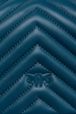 Sacs Portés Épaule|PINKO Mini Love Bag Click Baguette Chevron Sarcelle-Or Antique