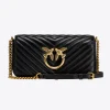 Sacs Portés Épaule|PINKO Mini Love Bag Click Baguette Chevron Noir-Vieil Or