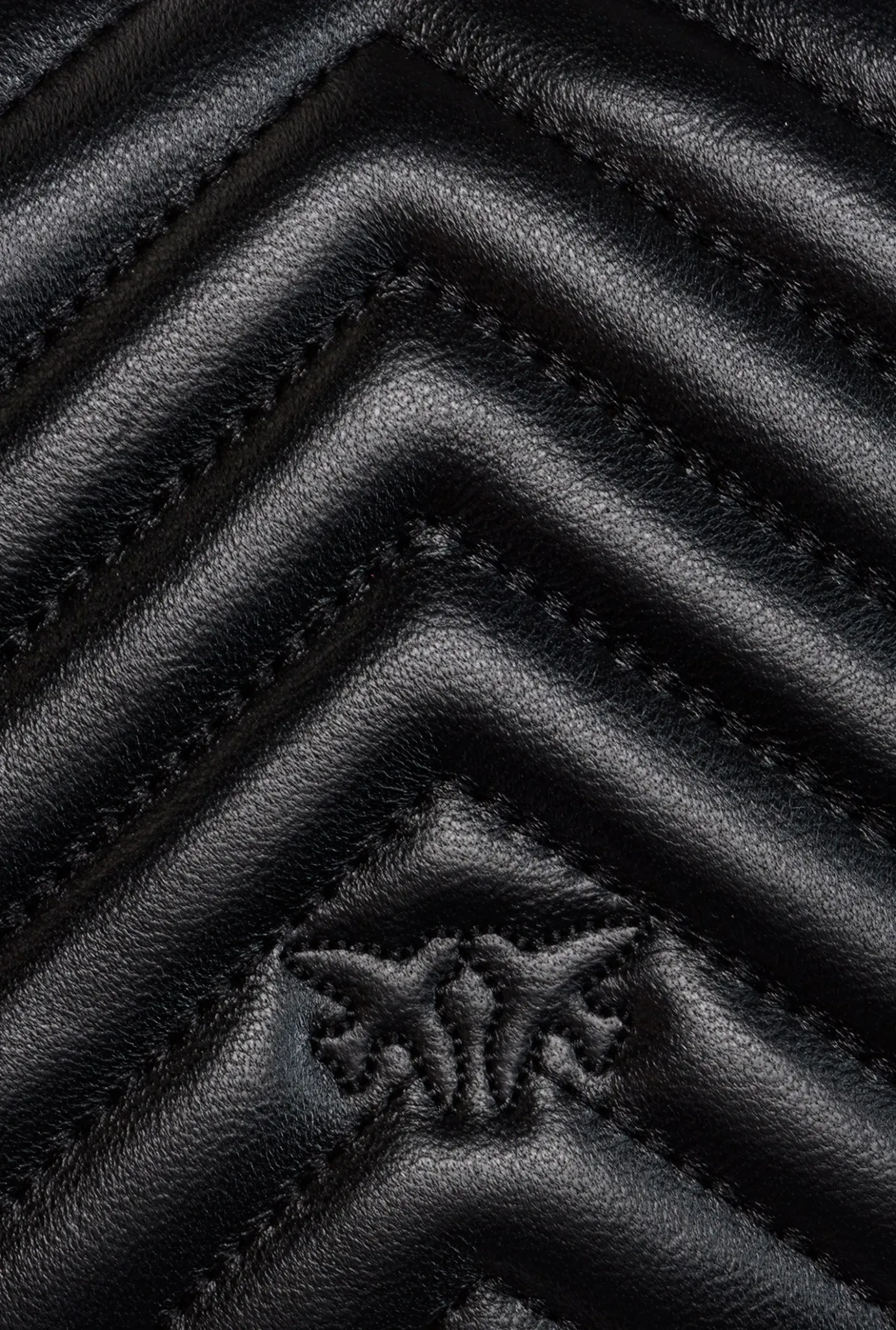 Sacs Portés Épaule|PINKO Mini Love Bag Click Baguette Chevron Noir-Vieil Or