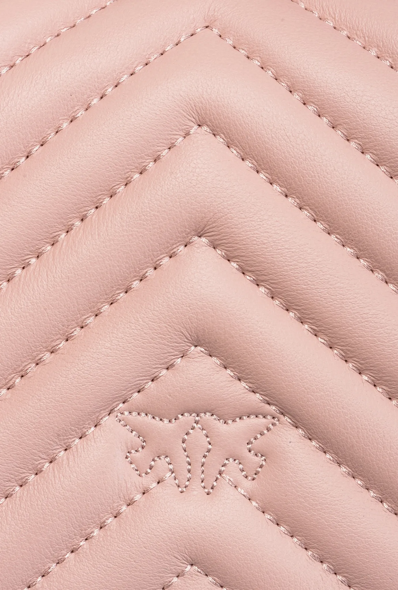 Sacs Portés Épaule|PINKO Mini Love Bag Click Baguette Chevron Rose/Rose Poudre-Or Antique