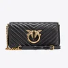 Sacs Portés Épaule|PINKO Mini Love Bag Click Baguette Chevron Noir-Vieil Or