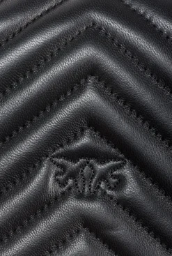 Sacs Portés Épaule|PINKO Mini Love Bag Click Baguette Chevron Noir-Vieil Or