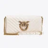 Sacs Portés Épaule|PINKO Mini Love Bag Click Baguette Chevron Blanc+Blanc-Or Antique
