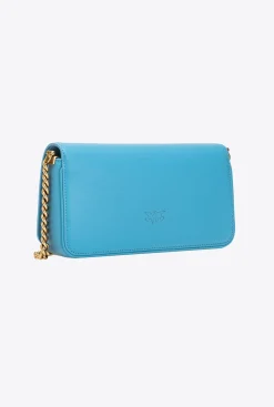 Sacs Portés Épaule|PINKO Mini Love Bag Click Baguette Simply Bleu Ciel-Or Antique