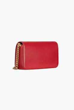 Sacs À Bandoulière|PINKO Mini Love Bag Click Baguette Simply Rouge Rubis-Or Antique