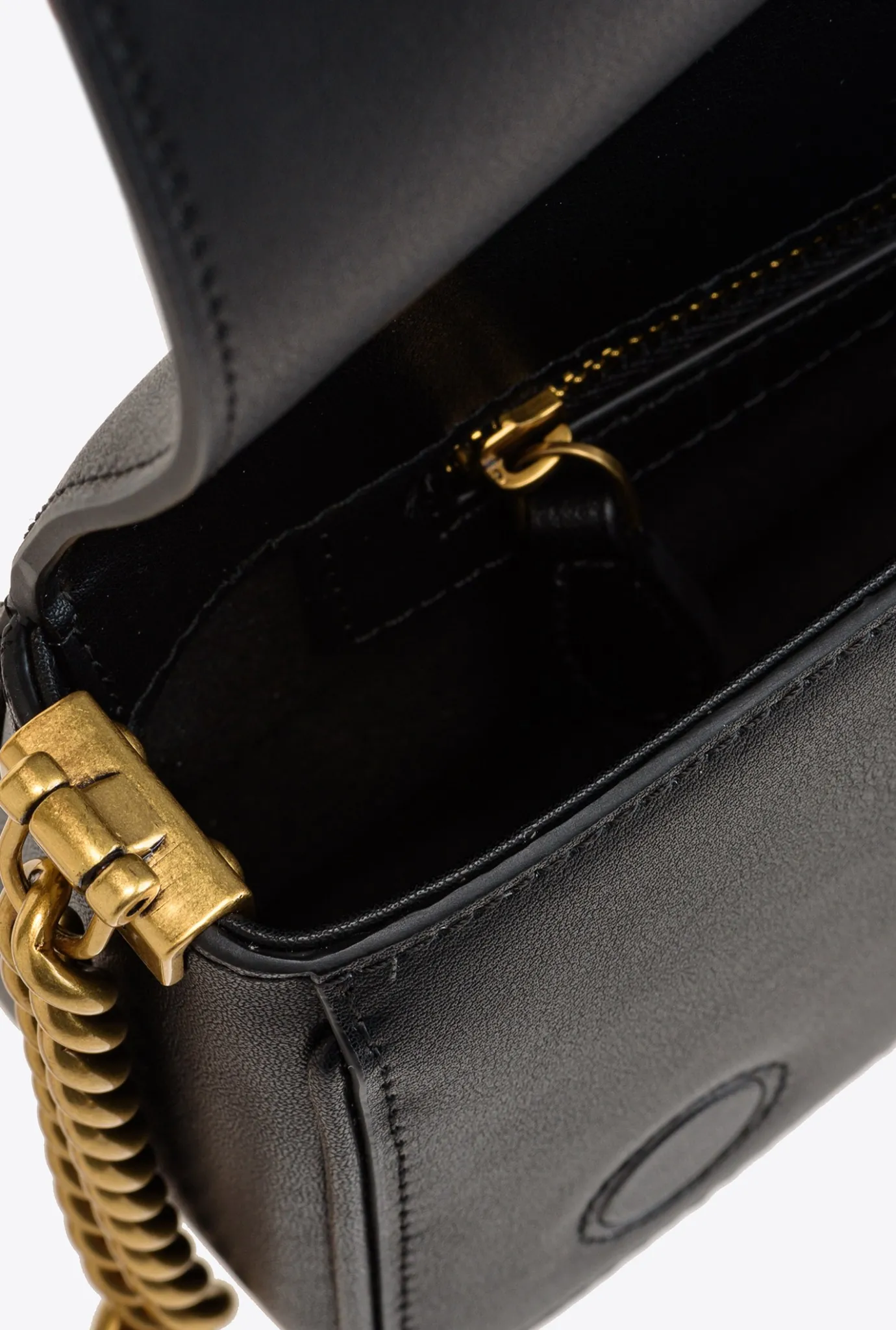 Sacs À Bandoulière|PINKO Mini Love Bag Click Baguette Simply Noir-Vieil Or