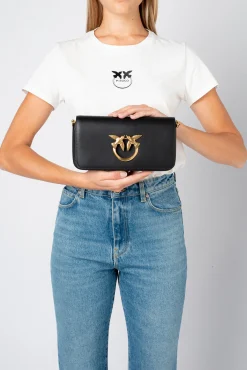 Sacs À Bandoulière|PINKO Mini Love Bag Click Baguette Simply Noir-Vieil Or
