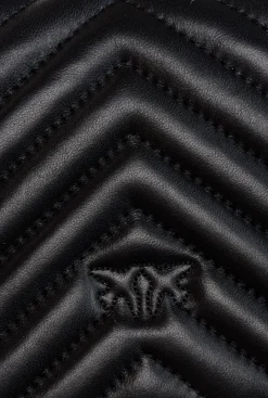 Sacs À Bandoulière|PINKO Mini Love Bag Click Chevron Noir-Vieil Or