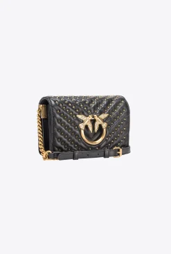 Sacs De Soirée|PINKO Mini Love Bag Click Chevron Studs Noir-Vieil Or