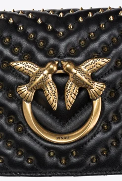 Sacs De Soirée|PINKO Mini Love Bag Click Chevron Studs Noir-Vieil Or
